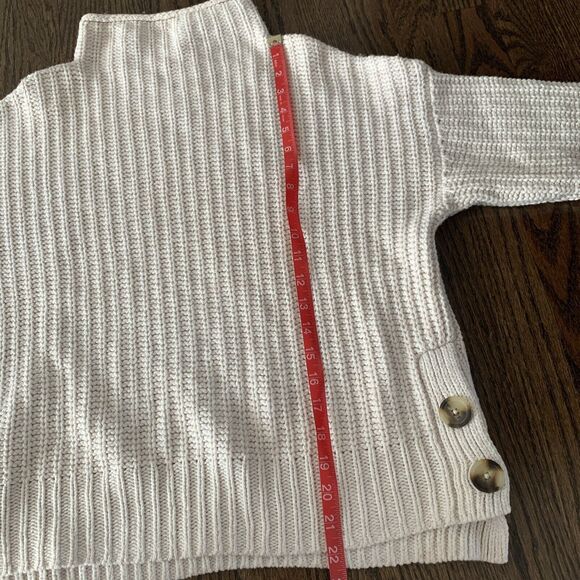 Madewell Womens S Sweater Turtle  Neck Wool Cotton Cream Luxury Thick Net Casual - Picture 7 of 9